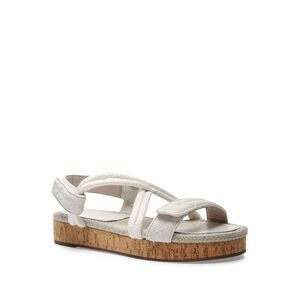 SCHUTZ Womens White Wrap Cork Demmy Round Toe Platform Slingback Sandal 5.5 B